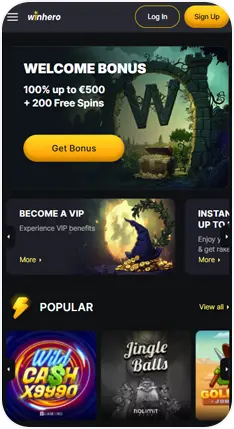 Winhero Casino mobilversion – Welcome Bonus, VIP Club og slots