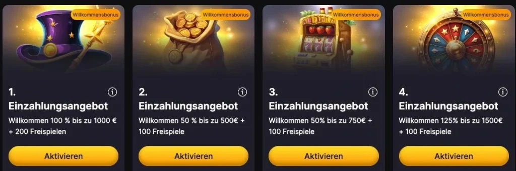 Winhero Casino 4-trins velkomstpakke: 100% + 75% + 75% + 75%